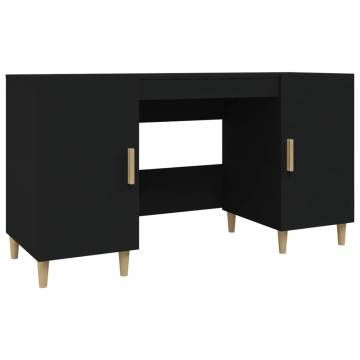 Stylish Black Engineered Wood Desk - 140x50x75 cm | Hipomarket