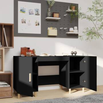 Stylish Black Engineered Wood Desk - 140x50x75 cm | Hipomarket