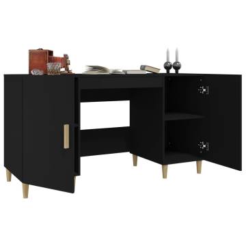 Stylish Black Engineered Wood Desk - 140x50x75 cm | Hipomarket