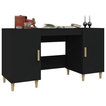 Stylish Black Engineered Wood Desk - 140x50x75 cm | Hipomarket