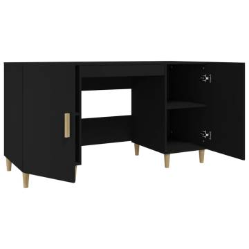 Stylish Black Engineered Wood Desk - 140x50x75 cm | Hipomarket