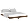 Brown Oak Bed Frame 140x200 cm - Engineered Wood