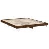 Brown Oak Bed Frame 140x200 cm - Engineered Wood