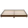 Brown Oak Bed Frame 140x200 cm - Engineered Wood