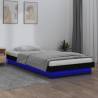 LED Bed Frame Black 100x200 cm Solid Wood Colour black Size 100 x 200 cm 