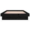 LED Bed Frame Black 100x200 cm | Solid Wood Design