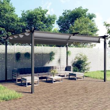 Garden Gazebo with Retractable Roof 4x3m - Anthracite