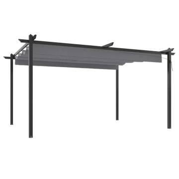 Garden Gazebo with Retractable Roof 4x3m - Anthracite