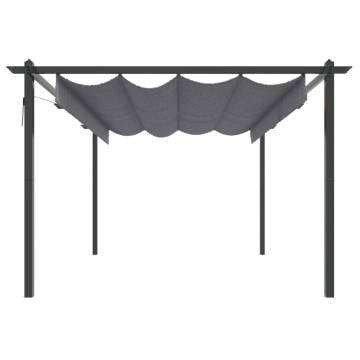 Garden Gazebo with Retractable Roof 4x3m - Anthracite