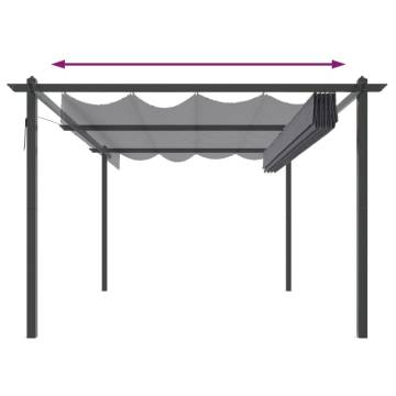 Garden Gazebo with Retractable Roof 4x3m - Anthracite