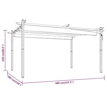 Garden Gazebo with Retractable Roof 4x3m - Anthracite