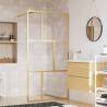 Walk-in Shower Wall with Clear ESG Glass Gold 100x195 cm Colour gold Size 100 x 195 cm 