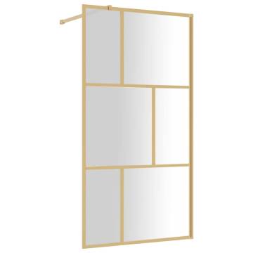 Walk-in Shower Wall with Clear ESG Glass Gold - 100x195 cm