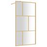 Walk-in Shower Wall with Clear ESG Glass Gold - 100x195 cm