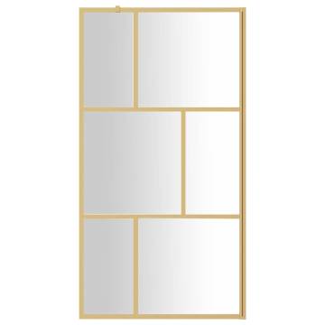 Walk-in Shower Wall with Clear ESG Glass Gold - 100x195 cm