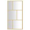 Walk-in Shower Wall with Clear ESG Glass Gold - 100x195 cm