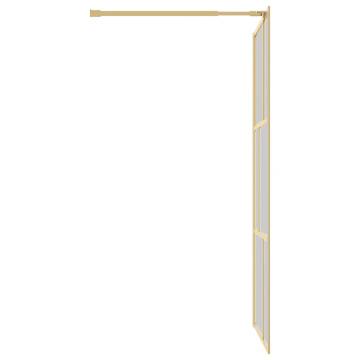 Walk-in Shower Wall with Clear ESG Glass Gold - 100x195 cm