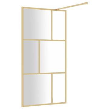 Walk-in Shower Wall with Clear ESG Glass Gold - 100x195 cm