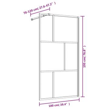 Walk-in Shower Wall with Clear ESG Glass Gold - 100x195 cm