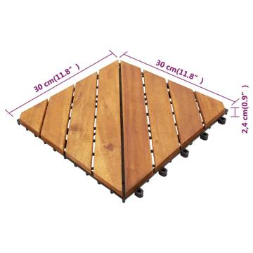 Decking Tiles 30 pcs Brown - Solid Acacia Wood 30x30 cm