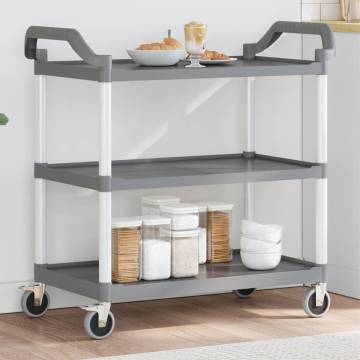 3-Tier Grey Trolley - Durable & Versatile Storage Solution