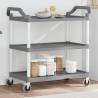 3-Tier Trolley Grey 99x50x96 cm Aluminium Colour grey Size 99 x 50 x 96 cm 