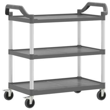 3-Tier Grey Trolley - Durable & Versatile Storage Solution