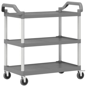 3-Tier Grey Trolley - Durable & Versatile Storage Solution