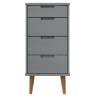 MOLDE Grey Drawer Cabinet - Solid Pine Wood | 40x35x82 cm