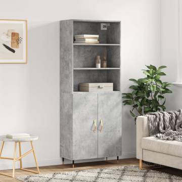 Highboard Concrete Grey - Stylish Storage Solution | Hipomarket