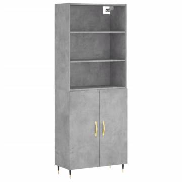 Highboard Concrete Grey - Stylish Storage Solution | Hipomarket