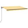 Yellow & White Manual Retractable Awning with LED - 450x300 cm