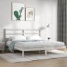 Bed Frame White Solid Wood 180x200 cm Super King Size Colour white Size 180 x 200 cm 