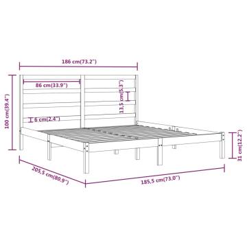 White Solid Wood Bed Frame 180x200 cm - Super King Size