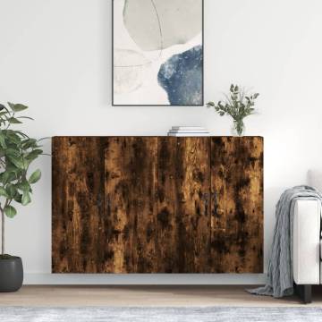 Stylish Wall Mounted Cabinets - 2 pcs Smoked Oak