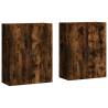 Stylish Wall Mounted Cabinets - 2 pcs Smoked Oak