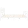 Bed Frame with Headboard White 200x200 cm - Solid Wood | HipoMarket