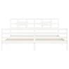 Bed Frame with Headboard White 200x200 cm - Solid Wood | HipoMarket