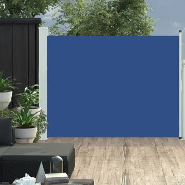 Patio Retractable Side Awning 140x500 cm Blue | HipoMarket UK