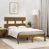 Honey Brown Solid Wood Bed Frame - 120x190 cm Small Double