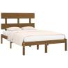 Honey Brown Solid Wood Bed Frame - 120x190 cm Small Double