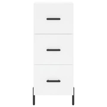 Elegant Highboard in White - 34.5x34x180 cm Engineered Wood