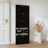 Shoe Cabinet Black 59x17x169 cm Engineered Wood Colour black Quantity in Package 1 Height 169 cm Number of 