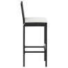 Stylish Garden Bar Stools with Cushions - 4 pcs Black Rattan