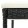 Stylish Garden Bar Stools with Cushions - 4 pcs Black Rattan