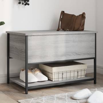 Storage Bench Grey Sonoma - Stylish & Functional 70x42.5 cm