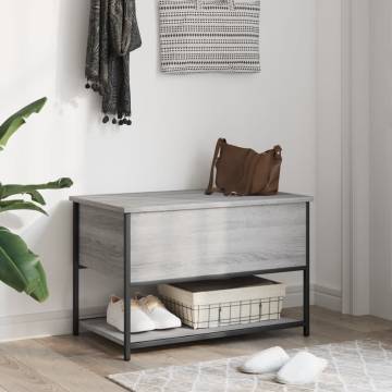 Storage Bench Grey Sonoma - Stylish & Functional 70x42.5 cm