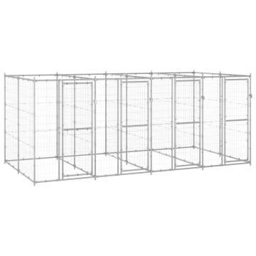 Outdoor Dog Kennel Galvanised Steel 9.68 m² | HipoMarket