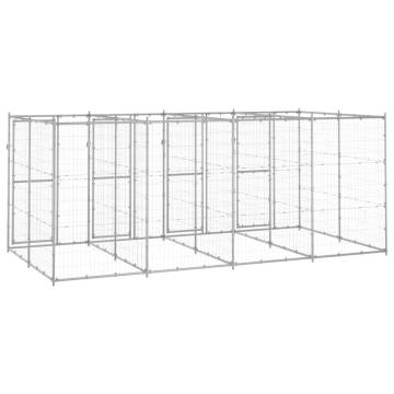 Outdoor Dog Kennel Galvanised Steel 9.68 m² | HipoMarket