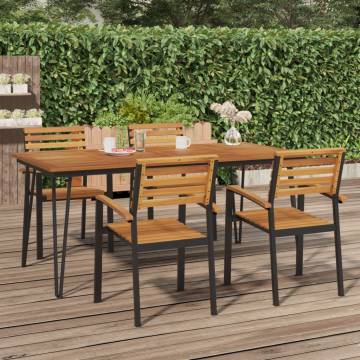 Garden Table with Hairpin Legs | Solid Wood Acacia